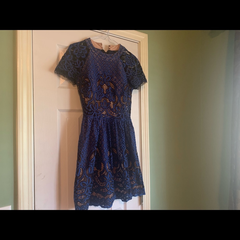 Beautiful blue and black lace dress